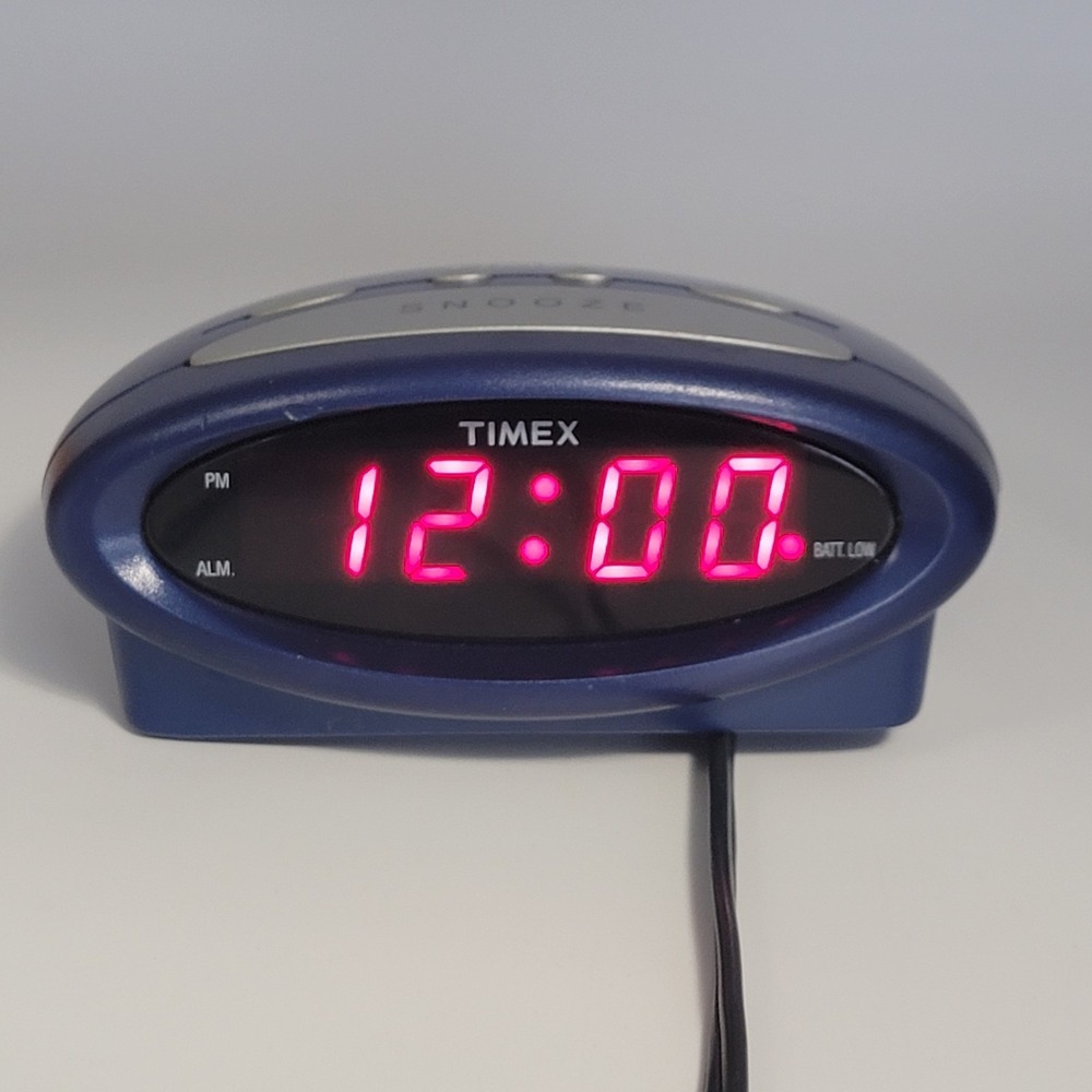 Timex Vintage Retro Digital Alarm Clock T108 Tested, Works